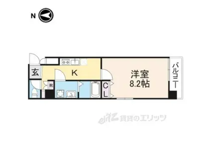 GRANGE長岡京(1K/3階)の間取り写真