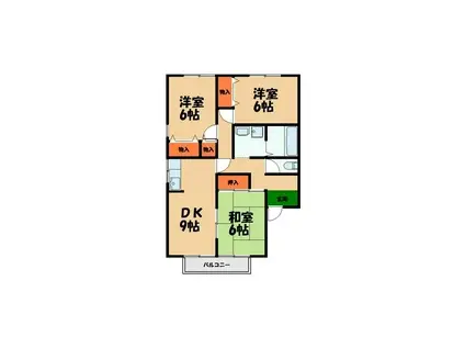 リバーサイドコートA(3DK/2階)の間取り写真