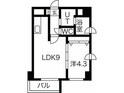 LEESPACEN4(1LDK/7階)の間取り写真