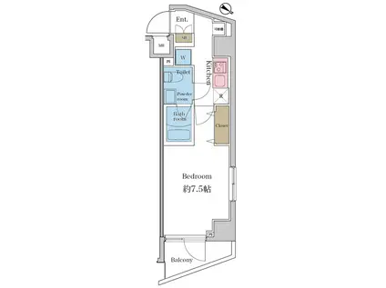 LEXE長原(1K/5階)の間取り写真