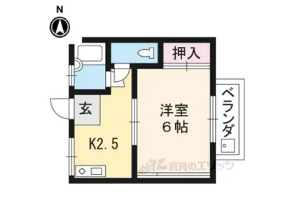 ハイツグリーン(1K/2階)の間取り写真