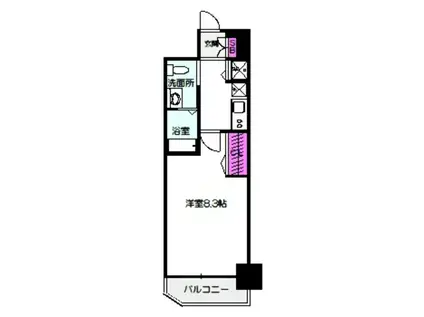 ディナステイ玉造(1K/3階)の間取り写真