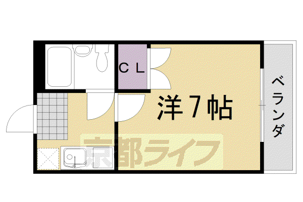 ウエストHILL TAKATSUKA(1K/2階)の間取り写真
