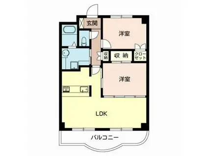 ベルドミール栗東(2LDK/5階)の間取り写真