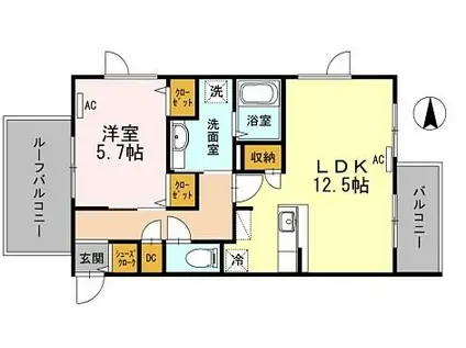 WELLDENCE江古田(1LDK/2階)の間取り写真