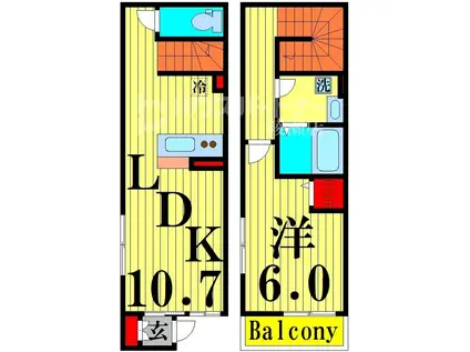 ルぺA棟(1LDK/1階)の間取り写真