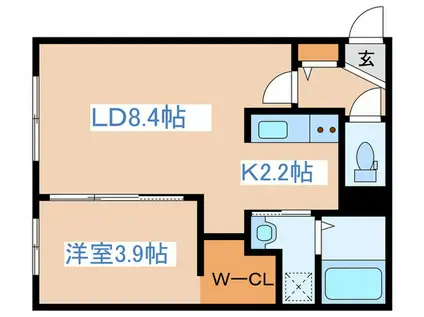 PORTEーBONHEUR FUKUZUMI(1LDK/1階)の間取り写真