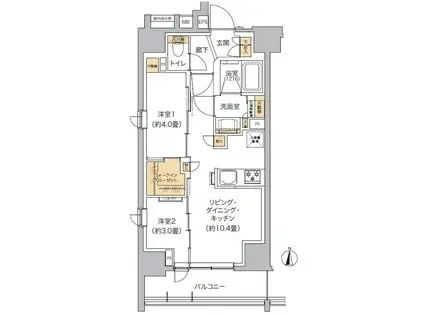 リビオメゾン東池袋(2LDK/5階)の間取り写真