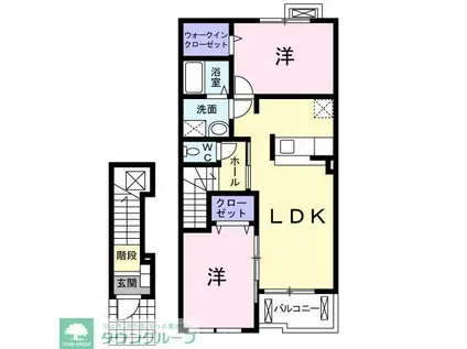 SKニューカトレア(2LDK/2階)の間取り写真