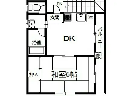 サンパレス21六甲永手(1DK/5階)の間取り写真