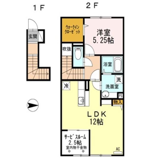 アセーボIV(1SLDK/2階)の間取り写真