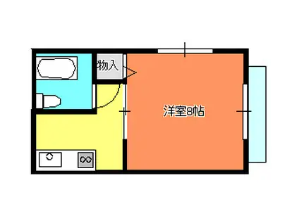 ハイツN(1K/2階)の間取り写真