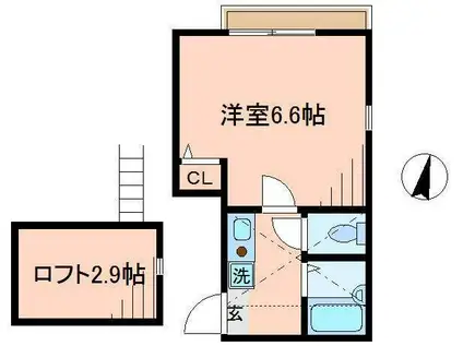 プロテージ小岩(1K/3階)の間取り写真