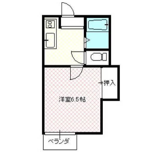 シティーハイツサンドーム(1K/2階)の間取り写真