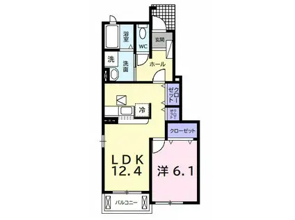 アン・プリムローズ(1LDK/1階)の間取り写真