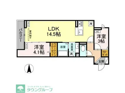 セレスティア西保木間(2LDK/2階)の間取り写真