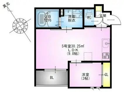 レガリスト 鶴見(1LDK/2階)の間取り写真
