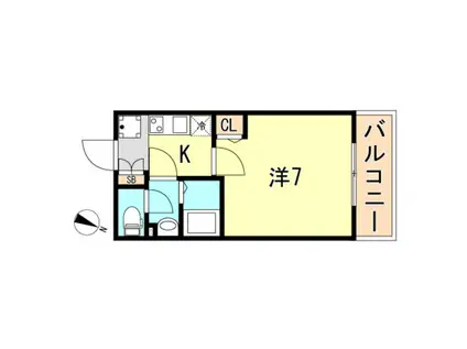 セレニテ神戸西クレア(1K/3階)の間取り写真