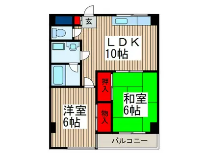 ボンエルフ(2LDK/1階)の間取り写真