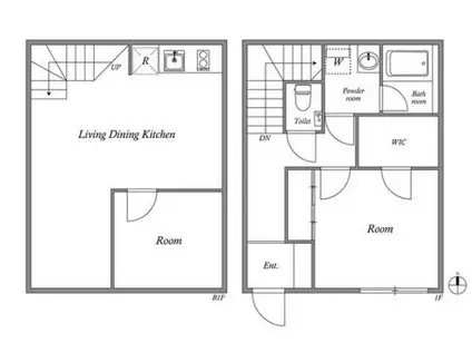 HJ PLACE 神楽坂(2LDK/B1階)の間取り写真