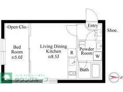 CASAPIAZZA蒲田イースト(1LDK/4階)の間取り写真