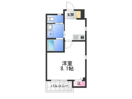 エヌエムトラントイースト(1K/3階)の間取り写真