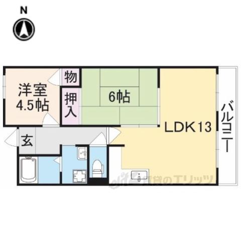 ヴィエンシャトレー小池(2LDK/3階)の間取り写真