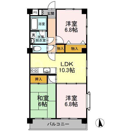 グリーンヒル上原(3LDK/1階)の間取り写真