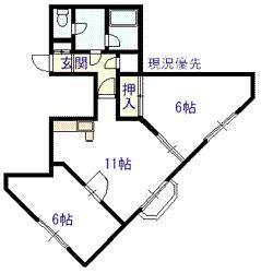 ハイデンス7条(2LDK/3階)の間取り写真