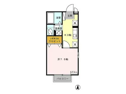 ルーチェ(1K/2階)の間取り写真