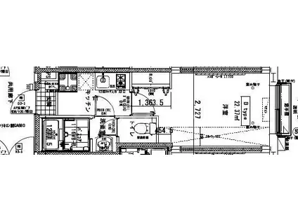 コートヤード(1K/2階)の間取り写真