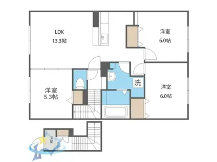 D-ROOM発寒(3LDK/2階)の間取り写真