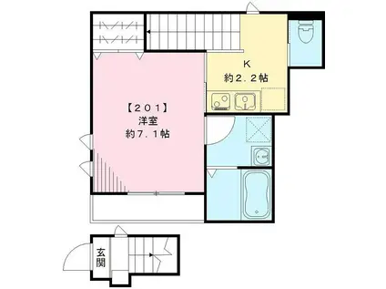 GRACE HILLS OOOKAYAMA(1K/2階)の間取り写真