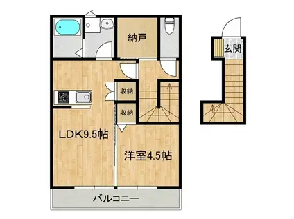 DUAL A(1LDK/2階)の間取り写真