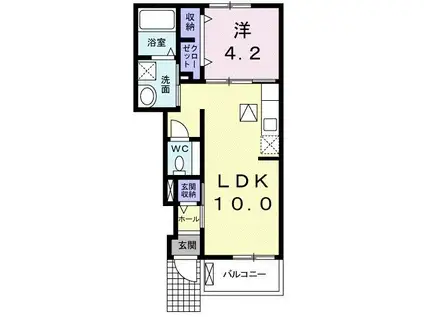 カーサ・ヴィオラ(1LDK/1階)の間取り写真