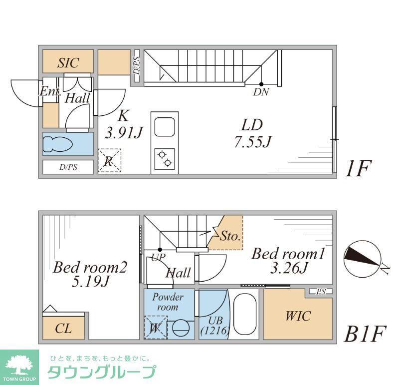LEGALAND桜新町(2LDK/B1階)の間取り写真