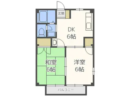 ジュネス小金丸II(2DK/2階)の間取り写真