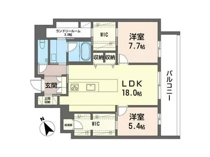 PRIME STAGE VII(2SLDK/2階)の間取り写真