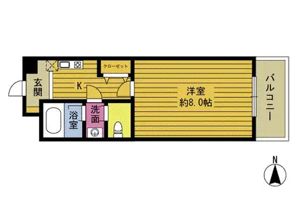 コーポ・ハッピー(1K/1階)の間取り写真