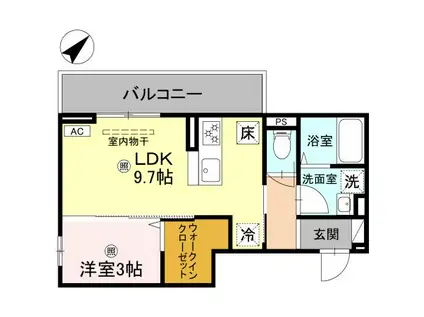 D-ROOM彦根市後三条町(1LDK/1階)の間取り写真