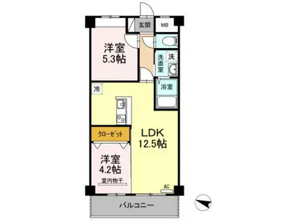 OTO寺家駅前(2LDK/4階)の間取り写真