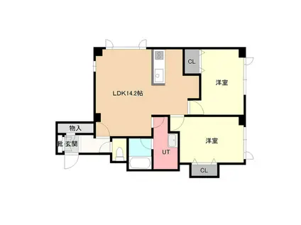 ジェイフェイス(2LDK/3階)の間取り写真