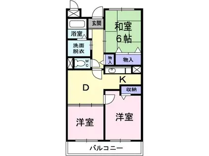シャルマン今宿(3DK/2階)の間取り写真