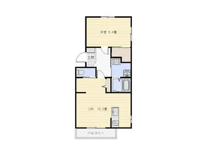 ル・リオン泉(1LDK/2階)の間取り写真