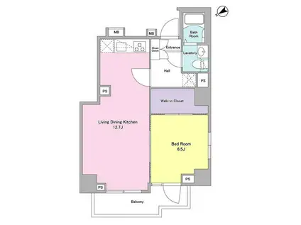 LOG武蔵小山(1LDK/9階)の間取り写真