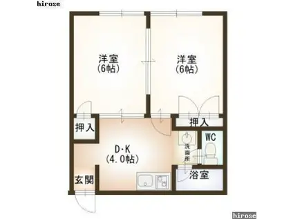 コーポTAKA(2DK/2階)の間取り写真