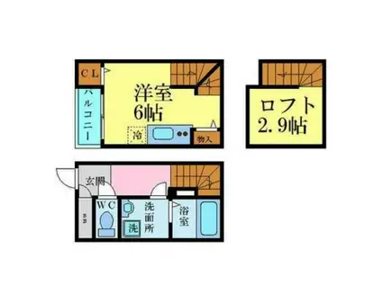 ルークス名古屋(ワンルーム/1階)の間取り写真