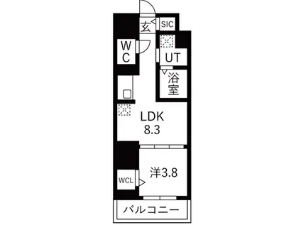 ザ・レジデンスパーク栄(1LDK/6階)の間取り写真