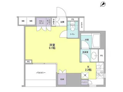 コンフォリア池袋DEUX(ワンルーム/11階)の間取り写真