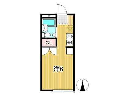 アリス日立第一(ワンルーム/2階)の間取り写真